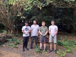 Team with bug hotel at Chertsey library